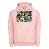 Pigment Salmon turquoise glitter cowhide background Urban Hoodie - BarkalooDesign