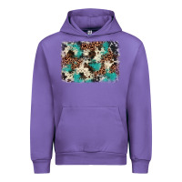 Tulip turquoise glitter cowhide background Urban Hoodie - BarkalooDesign