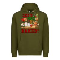 Army Green let's get baked Premium Hoodie - FaDigitalArtStudio