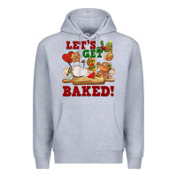 Heather Grey let's get baked Premium Hoodie - FaDigitalArtStudio