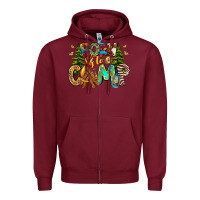 Burgundy Born To Camp Zipper Hoodie - CowhideDigitalArt