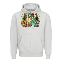 Dove Grey Born To Camp Zipper Hoodie - CowhideDigitalArt