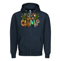 Navy Born To Camp Zipper Hoodie - CowhideDigitalArt