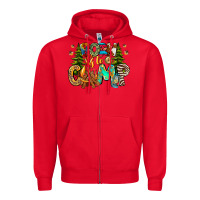 Red Born To Camp Zipper Hoodie - CowhideDigitalArt