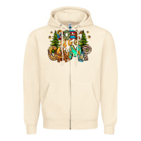 Sandshell Born To Camp Zipper Hoodie - CowhideDigitalArt