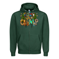 Sports Green Born To Camp Zipper Hoodie - CowhideDigitalArt
