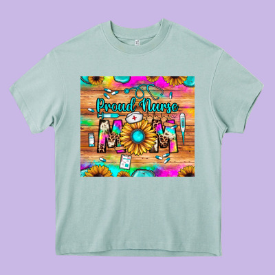 Proud Nurse Mom Heavy Core Tee Designed By Jahusdesignshop
