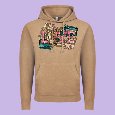 Love Horse Vintage Hoodie Designed By Howdyjamesfarm