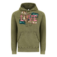 Vintage Olive Love Horse Vintage Hoodie - HowdyJamesFarm