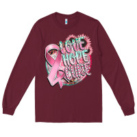 Burgundy love hope cure Long Sleeve Tee - CowGirlArtShop