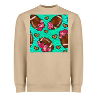 Mushroom american football roses and hearts seamless pattern Heavyweight Sweatshirt - BundleAndBundleShop