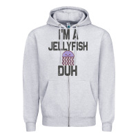 Heather Grey i m a jellyfish duh halloween costume Zipper Hoodie - lanVoArt