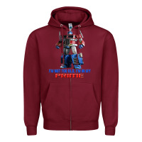 Burgundy optimus prime 2 Zipper Hoodie - lanVoArt