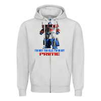 Dove Grey optimus prime 2 Zipper Hoodie - lanVoArt