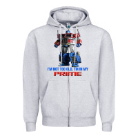 Heather Grey optimus prime 2 Zipper Hoodie - lanVoArt