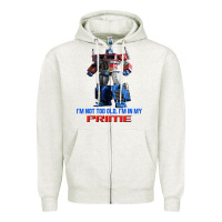 Oatmeal Heather optimus prime 2 Zipper Hoodie - lanVoArt