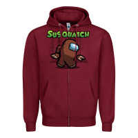 Burgundy susquatch gift nature Zipper Hoodie - lanVoArt