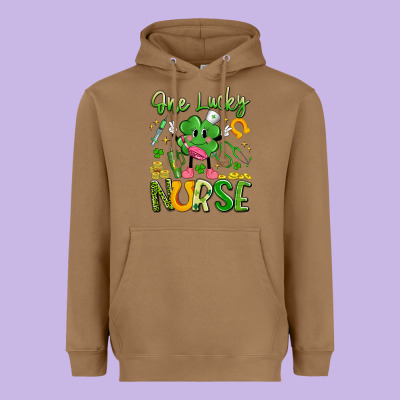 One Lucky Nurse Heavyweight Hoodie Designed By Artiststas