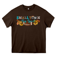 Chocolate Brown small town big spirit Heavy Core Tee - BundleAndBundleShop