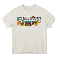 Cream small town big spirit Heavy Core Tee - BundleAndBundleShop