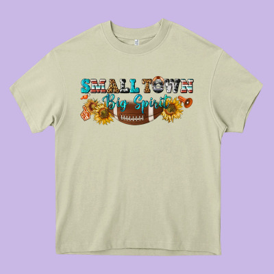 Small Town Big Spirit Heavy Core Tee Designed By Bundleandbundleshop