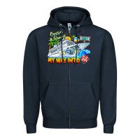 Navy 2024 Cruisin Zipper Hoodie - CowhideDigitalArt