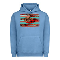 Pigment Pebble Blue leopard serape background Urban Hoodie - BarkalooDesign