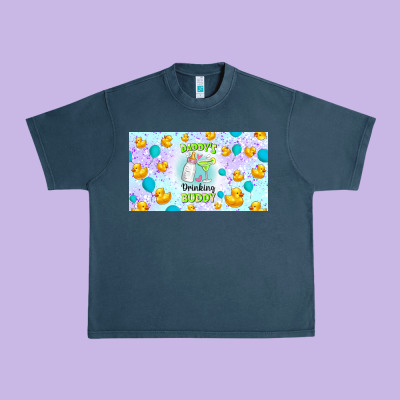 Daddy's Drinking Buddy Urban Heavy Tee Designed By Tumblerdesignbyshophia