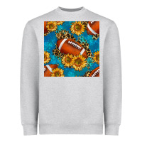 Heather Grey american football with leopard Heavyweight Sweatshirt - BundleAndBundleShop