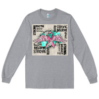 Cancer Ribbon With Angel Wings Long Sleeve Tee | Teevron