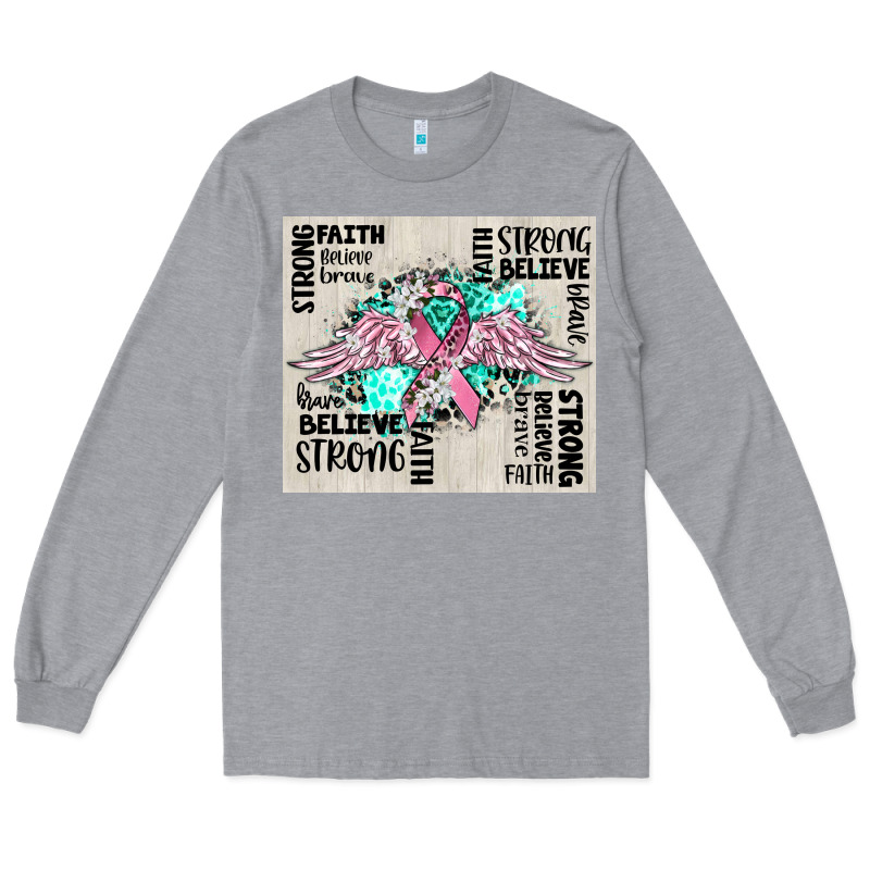 Cancer Ribbon With Angel Wings Long Sleeve Tee by CowGirlArtShop | Teevron