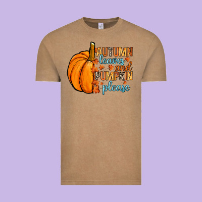 Autumn Leaves And Pumpkin Please Vintage Tee Designed By Ranaportraitstore