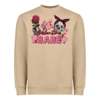 Mushroom Valentine Babe Valentine's Day Skull Heavyweight Sweatshirt - FaDigitalArtStudio