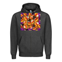 Charcoal Heather Candy Pattern Zipper Hoodie - CowhideDigitalArt