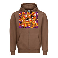 Chestnut Candy Pattern Zipper Hoodie - CowhideDigitalArt