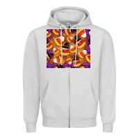 Dove Grey Candy Pattern Zipper Hoodie - CowhideDigitalArt