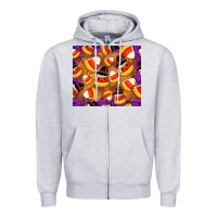 Heather Grey Candy Pattern Zipper Hoodie - CowhideDigitalArt