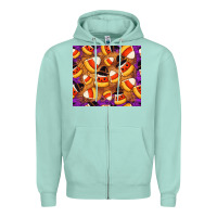 Seafoam Candy Pattern Zipper Hoodie - CowhideDigitalArt