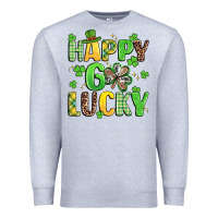 Heather Grey happy go lucky Premium Sweatshirt - Artiststas