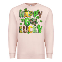 Pale Pink happy go lucky Premium Sweatshirt - Artiststas