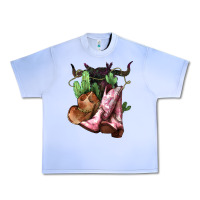 Grape Ice Cowgirl boots hat horns cactus Urban Heavy Tee - HowdyJamesFarm