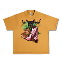 Peanut Butter Cowgirl boots hat horns cactus Urban Heavy Tee - HowdyJamesFarm