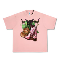 Salmon Cowgirl boots hat horns cactus Urban Heavy Tee - HowdyJamesFarm