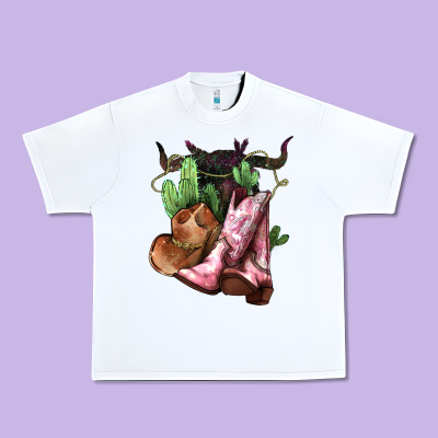 Cowgirl Boots Hat Horns Cactus Urban Heavy Tee Designed By Howdyjamesfarm