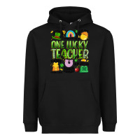 Black one lucky teacher lucky charm Heavyweight Hoodie - Artiststas