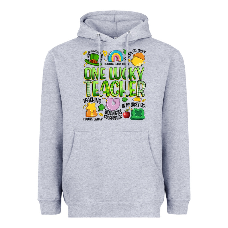 One Lucky Teacher Lucky Charm Heavyweight Hoodie by Artiststas | Teevron