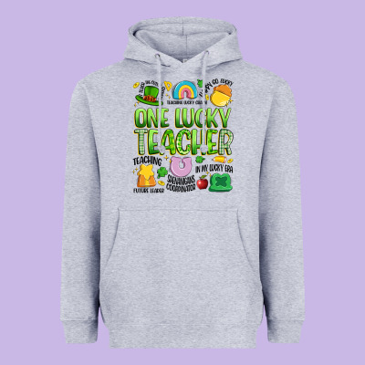 One Lucky Teacher Lucky Charm Heavyweight Hoodie Designed By Artiststas
