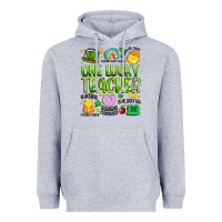 Heather Grey one lucky teacher lucky charm Heavyweight Hoodie - Artiststas