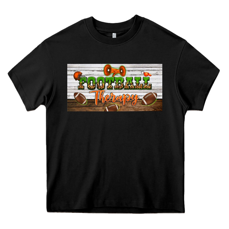 Football Therapy License Plate Heavy Core Tee by BundleAndBundleShop | Teevron
