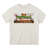 Cream football therapy license plate Heavy Core Tee - BundleAndBundleShop